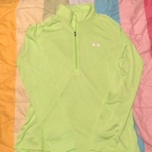 Bright green Under Armour quarter zip
